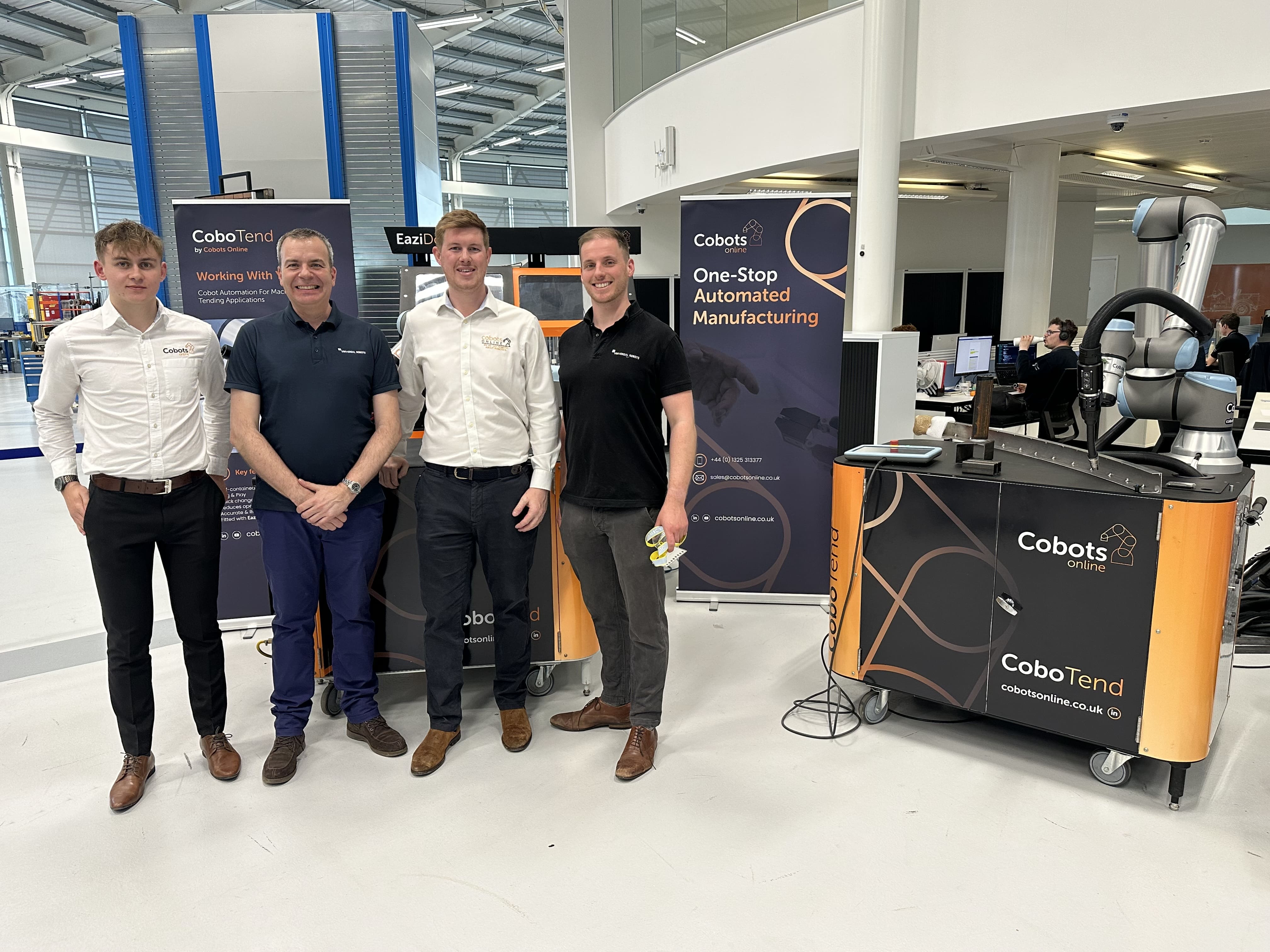 Cobots Online team with the Universal Robots UK team